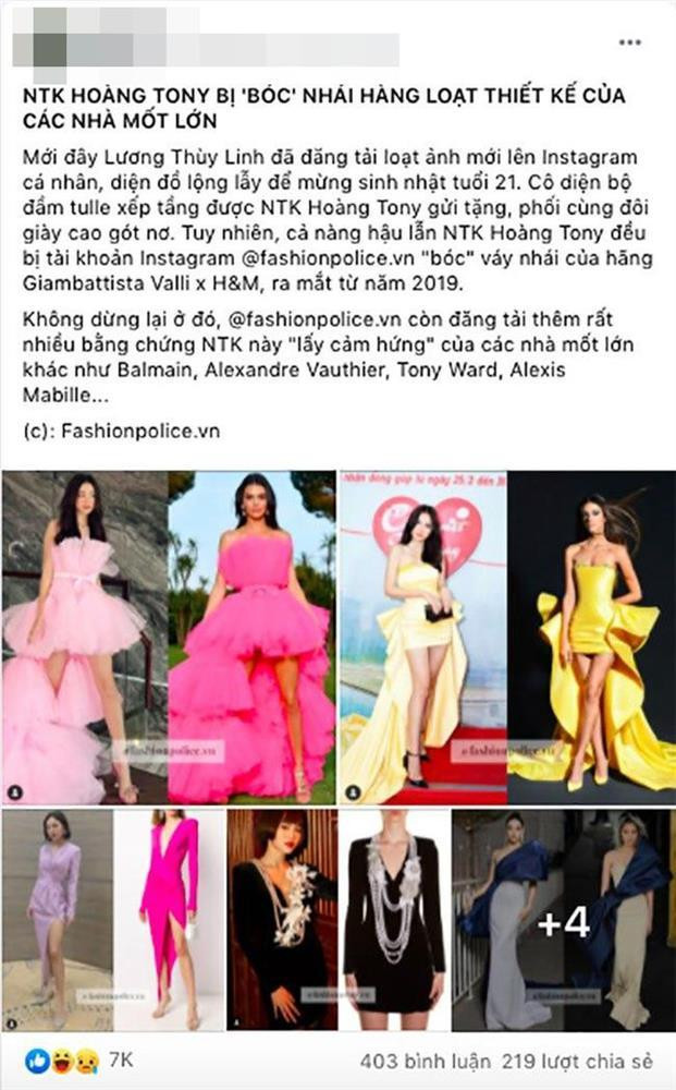 NTK Việt bị tố may váy nhái cho Lan Ngọc, Lương Thùy Linh-1