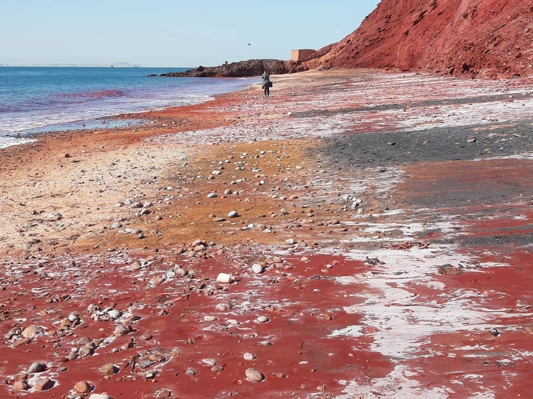 Bãi biển sóng đánh vào bờ chuyển màu đỏ rực kỳ lạ nhất thế giới - 3