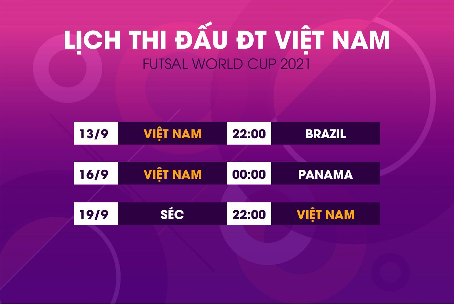 Lịch thi đấu World Cup futsal 2021 của đội tuyển Việt Nam - 1