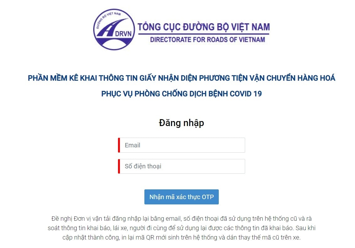 Hướng dẫn đăng ký mã QR phương tiện vận tải mùa dịch