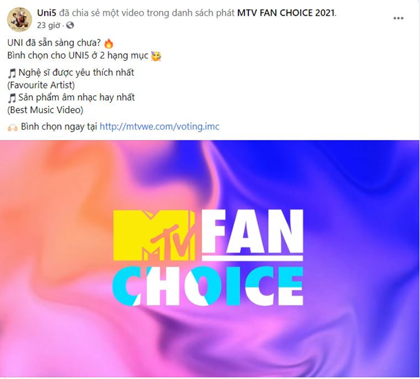Cổng bình chọn MTV Fan Choice vừa mở, fans đã nhiệt tình vote 'không ngớt tay' cho đề cử yêu thích