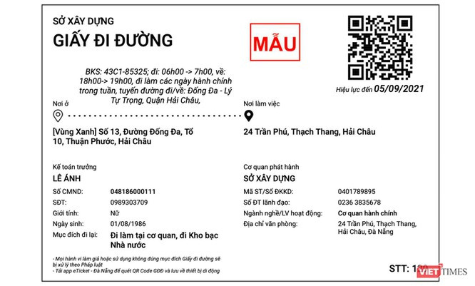 Đà Nẵng cấp giấy đi đường QRCode cho người dân, doanh nghiệp qua ứng dụng trực tuyến ảnh 3