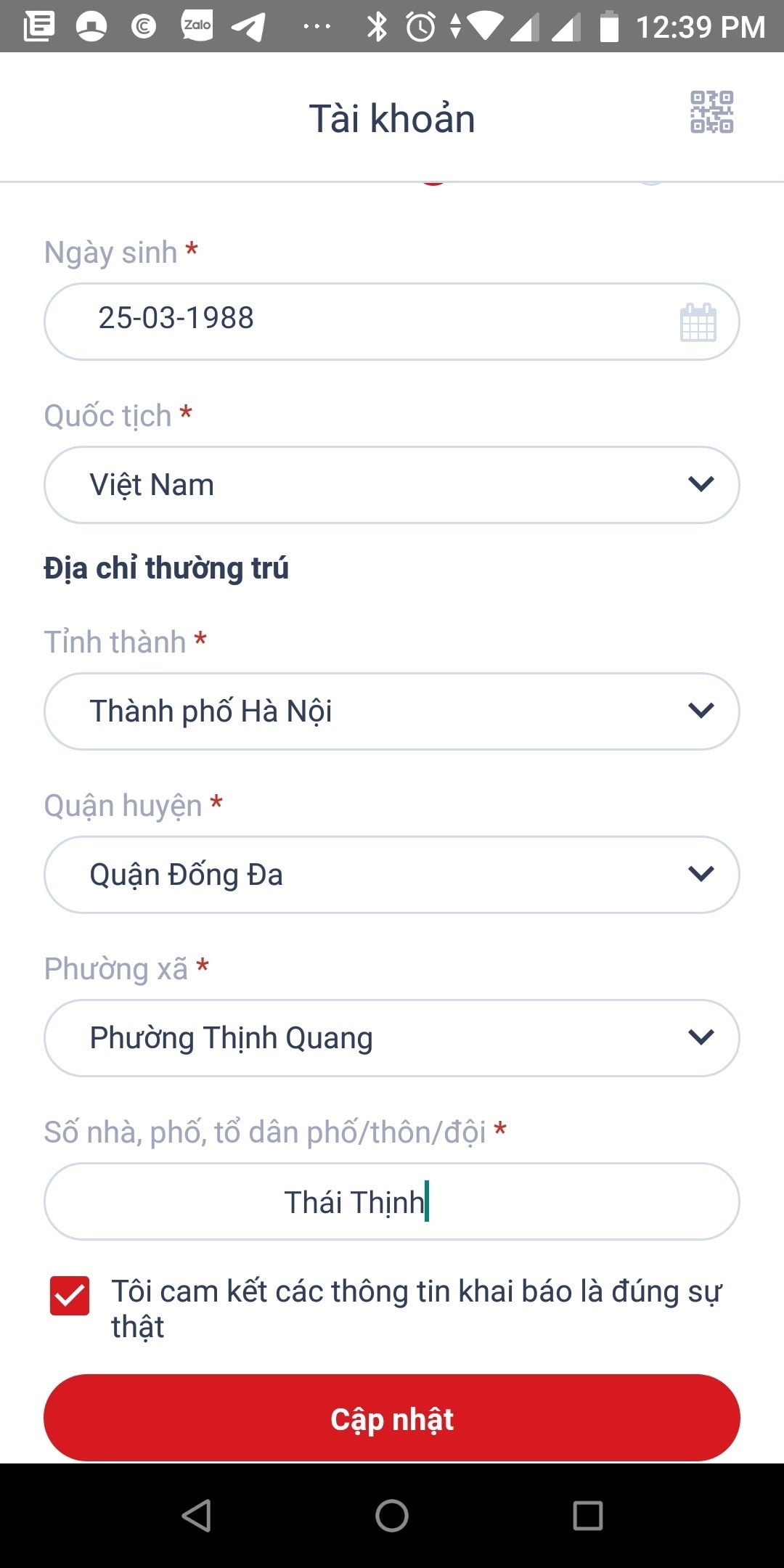 Hướng dẫn khai báo di chuyển nội địa trên app VNEID