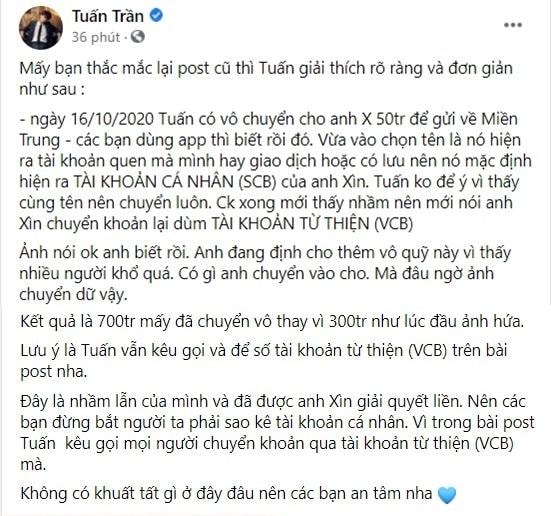 Tuấn Trần giải thích sơ hở về 50 triệu chuyển cho Trấn Thành?-3