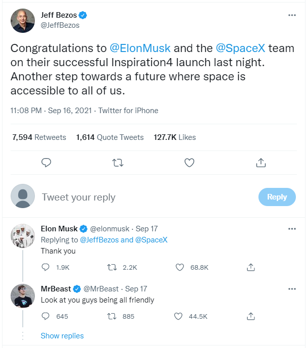 Là kỳ phùng địch thủ của nhau, nhưng SpaceX của Elon Musk vừa đạt một thành tích làm cả Jeff Bezos cũng phải ngả mũ kính phục - Ảnh 2.