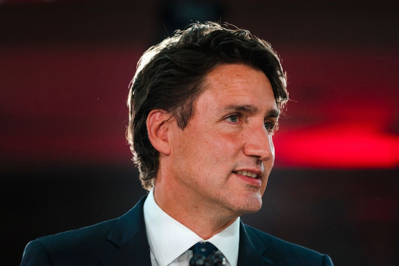 (09.22) Thủ tướng Canada Justin Trudeau phát biểu sau khi có kết quả sơ bộ. (Nguồn: La Croix)