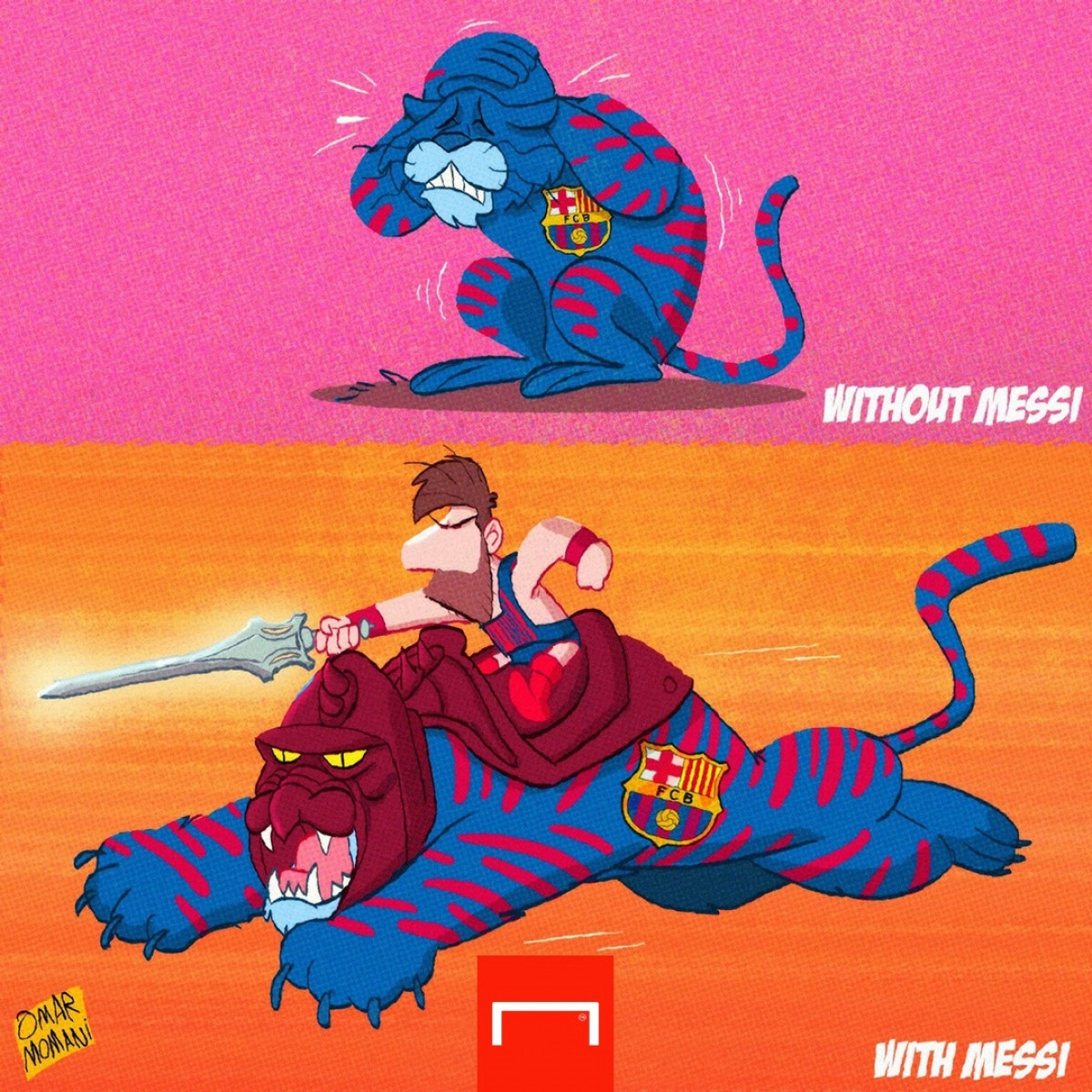 Sự khác biệt của Barca khi có Messi và không có Messi. (Ảnh: Omar Monani)./. 