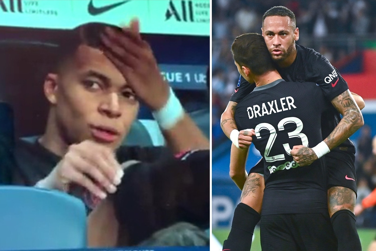Mbappe tỏ ra bực tức khi chứng kiến Neymar kiến tạo cho Draxler ghi bàn. (Ảnh: Marca)