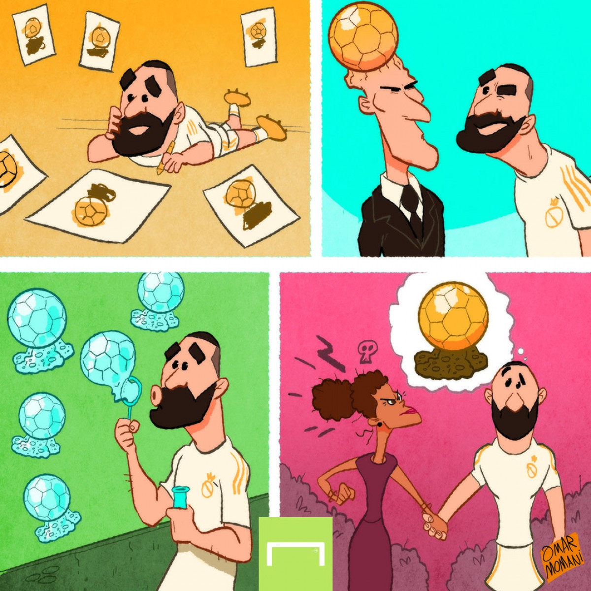 Benzema mơ về Quả bóng Vàng 2021 (Ảnh: Omar Momani)./. 