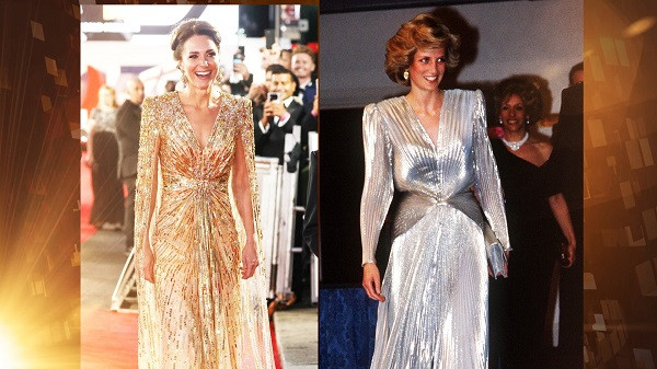 Kate Middleton tái hiện cố công nương Diana trong bộ váy “dát vàng” lộng lẫy - 3