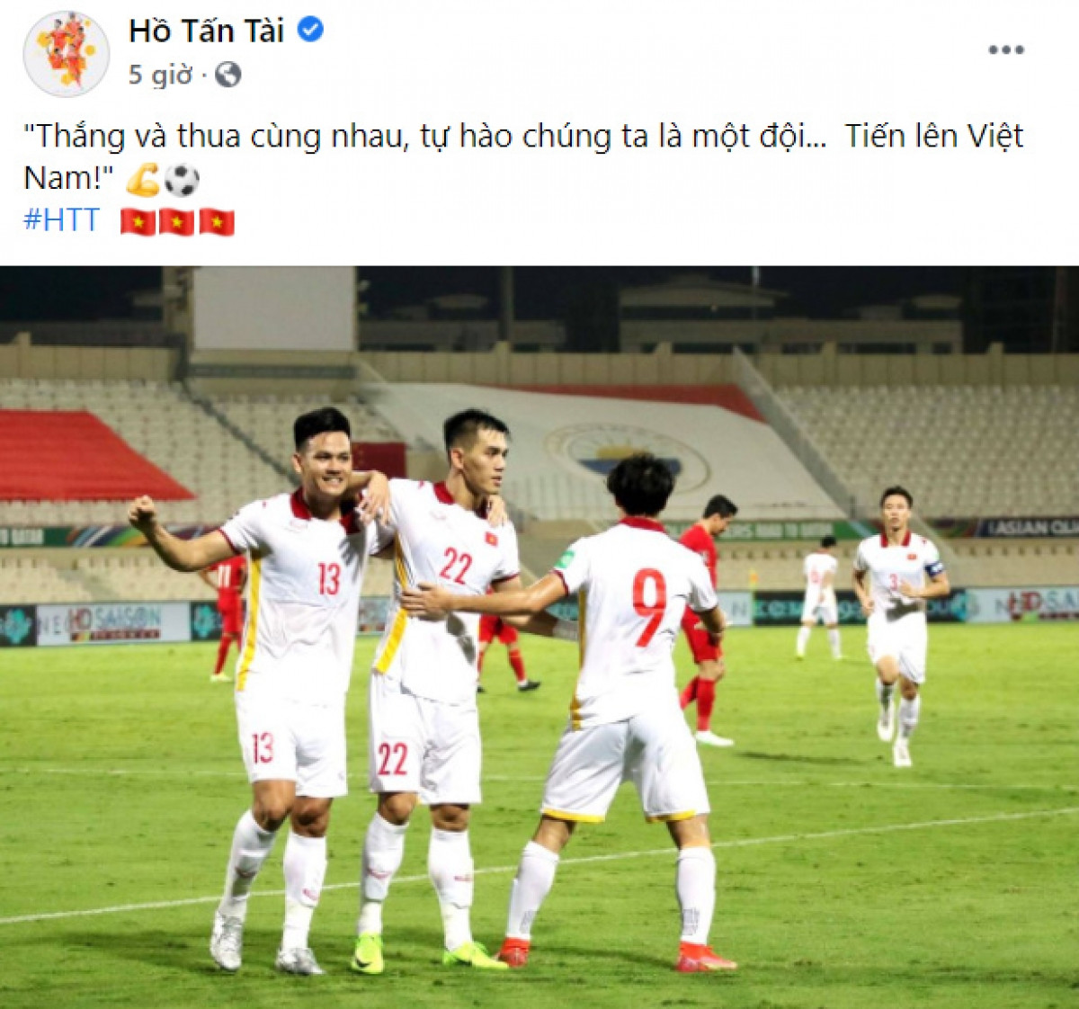 Hồ Tấn Tài, tác giả bàn thắng đẹp mắt vào lưới ĐT Trung Quốc tự hào khi được sát cánh cùng các đồng đội ở ĐT Việt Nam. 