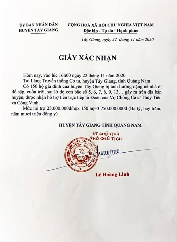 3 huyện Quảng Nam công bố số tiền từ thiện của Thủy Tiên-3