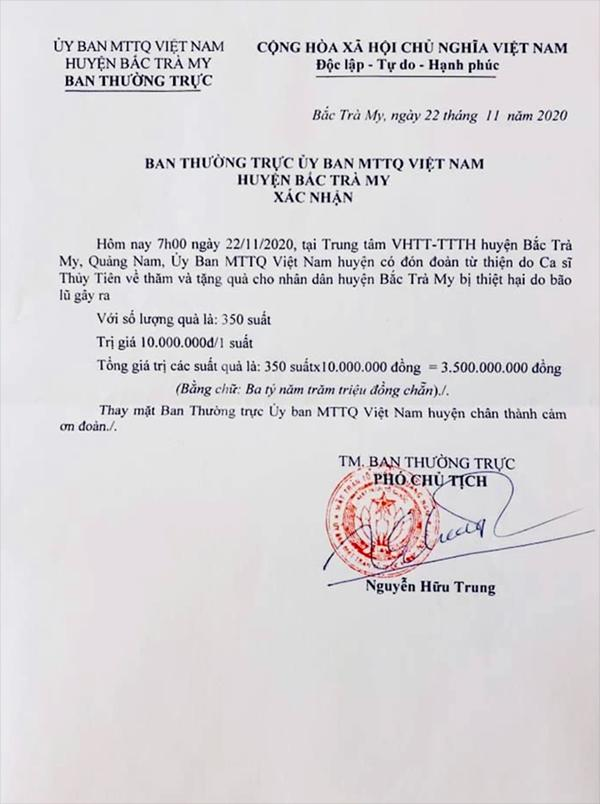 3 huyện Quảng Nam công bố số tiền từ thiện của Thủy Tiên-4