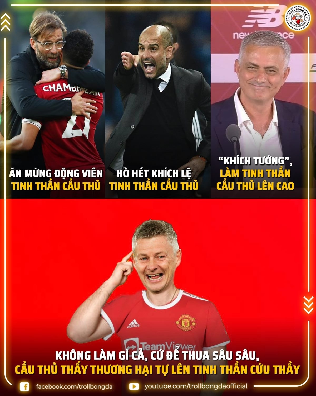 Phong cách huấn luyện đặc biệt của HLV Ole Gunnar Solskjaer. (Ảnh: Troll Bóng đá). 