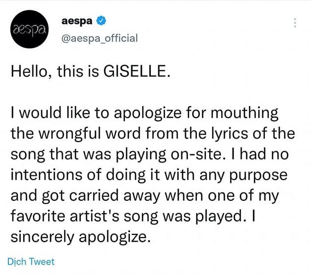 Thành viên nhóm aespa xin lỗi khi hát theo từ phân biệt chủng tộc-3