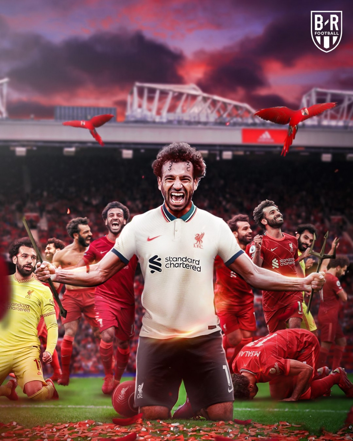 Phong độ ghi bàn khủng khiếp của Mohamed Salah. (Ảnh: Bleacher Report)