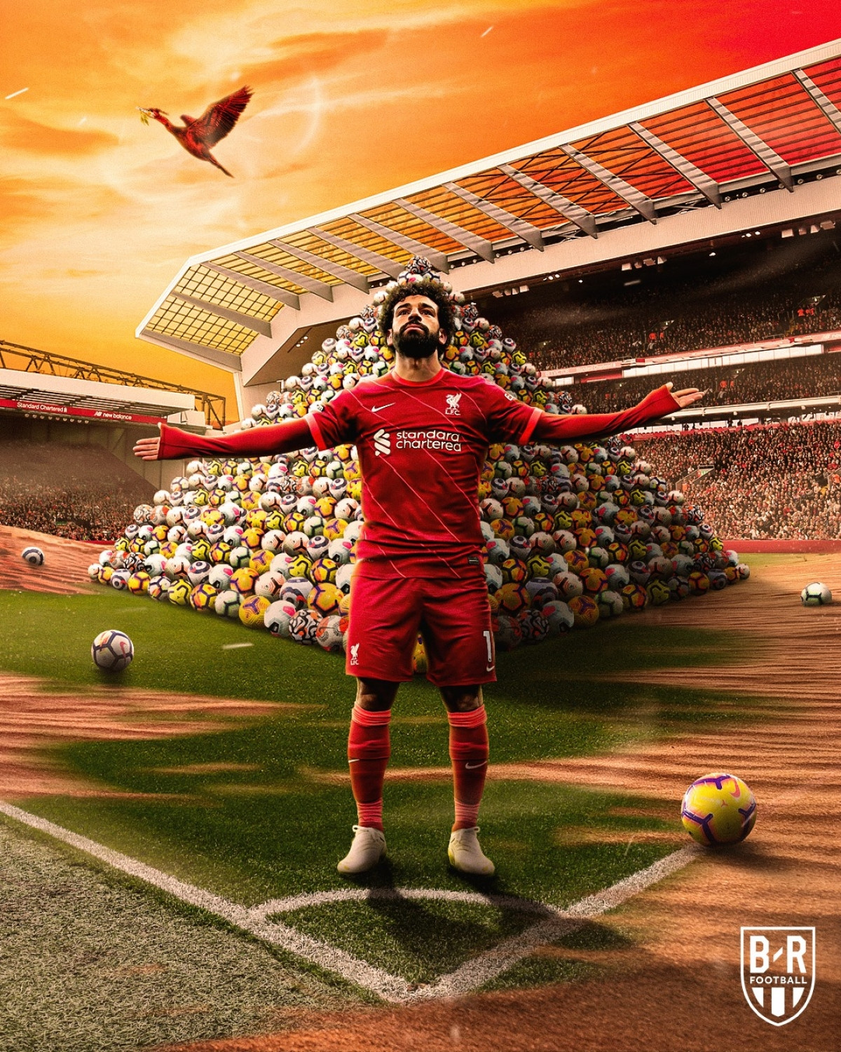 Mohamed Salah ẵm danh hiệu Cầu thủ xuất sắc nhất tháng ở Ngoại hạng Anh. (Ảnh: Bleacher Reports)