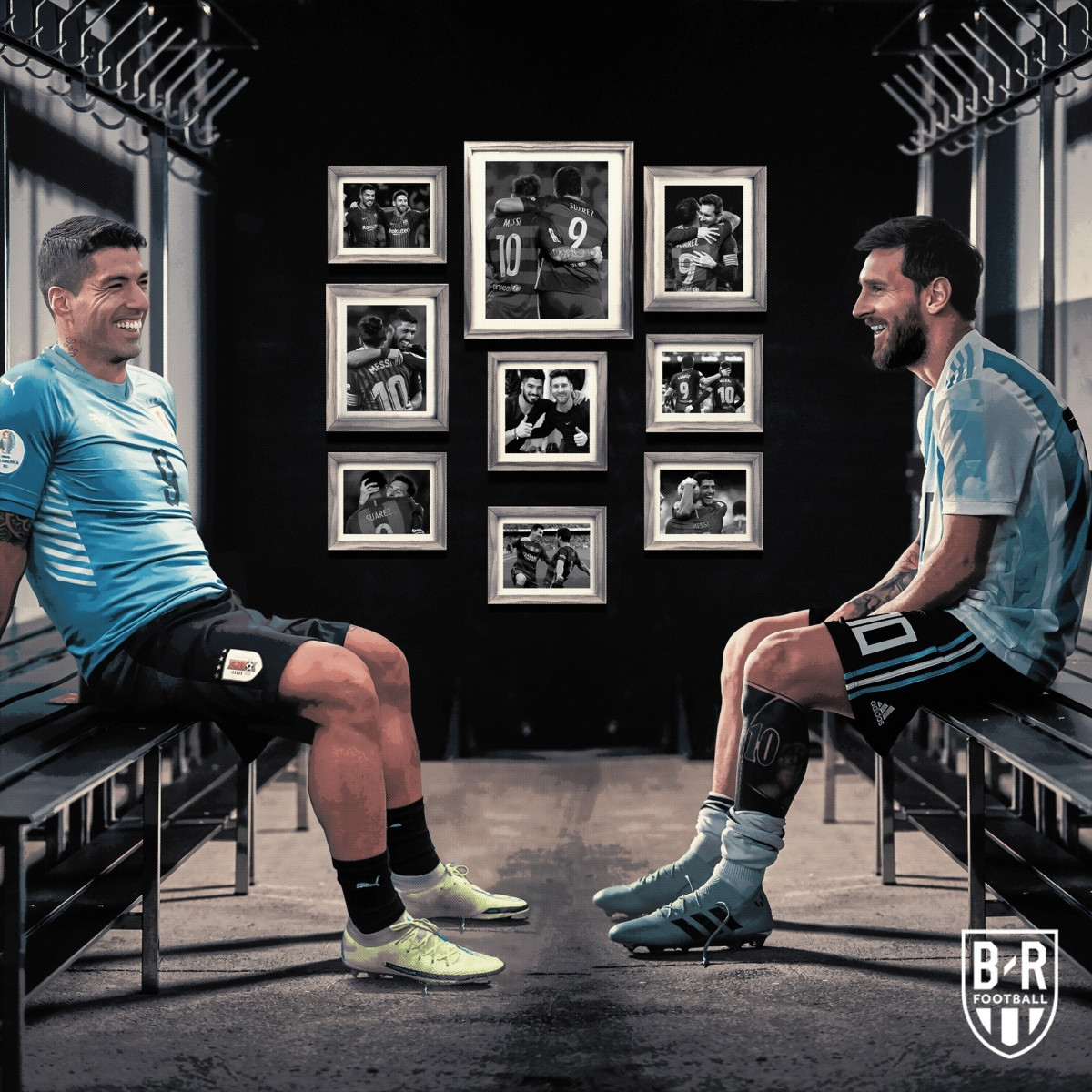 Lionel Messi đối đầu với bạn thân Luis Suarez ở vòng loại World Cup 2022. (Ảnh: Bleacher Reports)