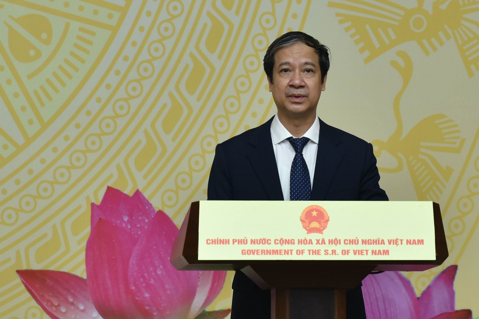 Bộ trưởng Bộ Giáo dục và Đào tạo Nguyễn Kim Sơn phát biểu tại buổi gặp mặt.