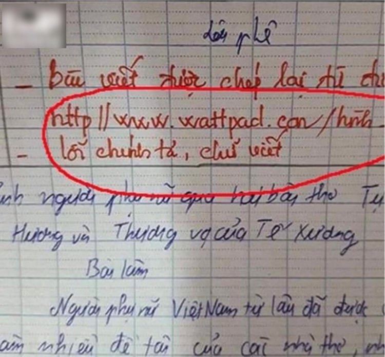 Lời phê cảnh cáo của giáo viên vào bài kiểm tra Văn khiến học trò 'câm nín'