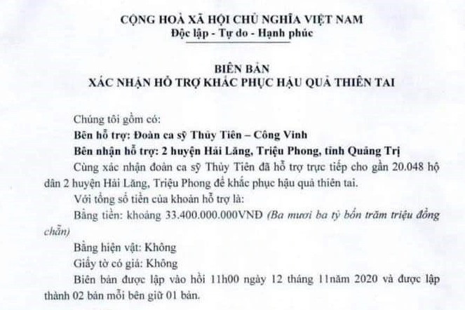 Ca sĩ Thủy Tiên làm từ thiện tại Quảng Trị: Bất ngờ số tiền sau rà soát - 2
