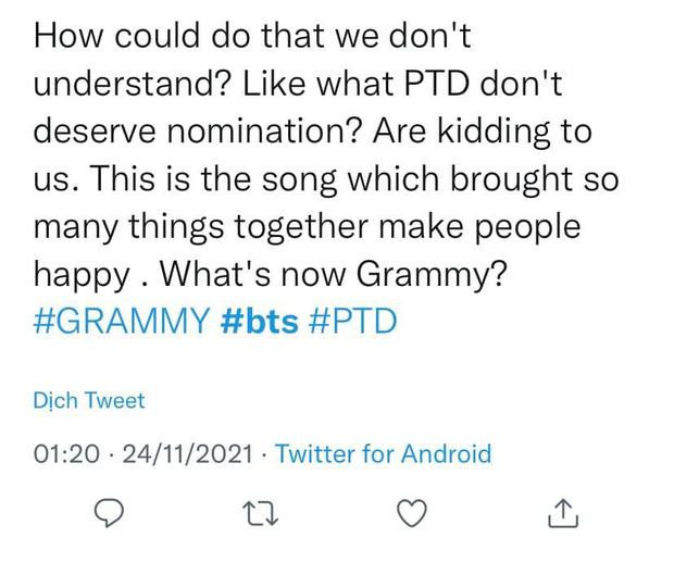 Fan BTS thịnh nộ khi thần tượng chỉ mang về 1 đề cử Grammy-5