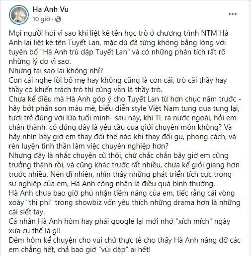 Từng hiềm khích, vì sao Hà Anh vẫn kể Tuyết Lan là học trò?-4