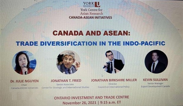 Hội thảo Canada và ASEAN: Đa dạng hóa thương mại tại Ấn Độ Dương-Thái Bình Dương. (Nguồn: TTXVN)