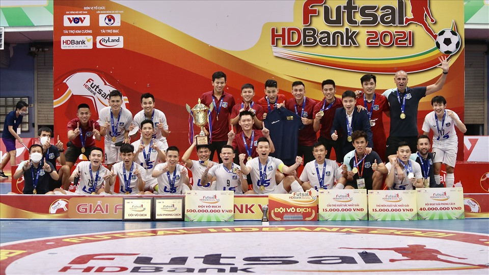 Thái Sơn Nam vô địch giải futsal vô địch quốc gia 2021 với thành tích thuyết phục. Ảnh: VFF