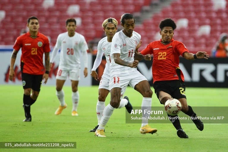 Timor-Leste bất lực trong việc tìm bàn thắng trước Myanmar. Ảnh: AFP