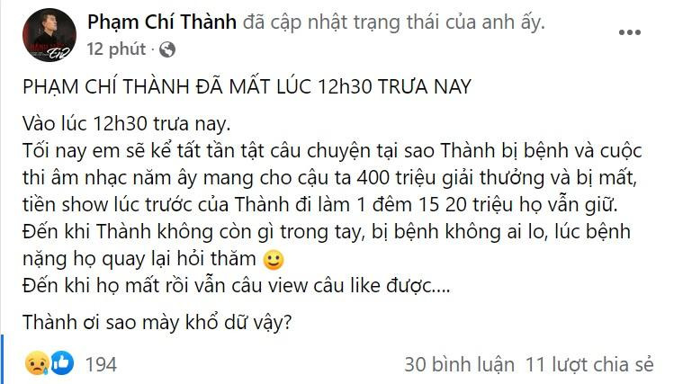 Phạm Chí Thành qua đời, Facebook bóc loạt sự thật-2