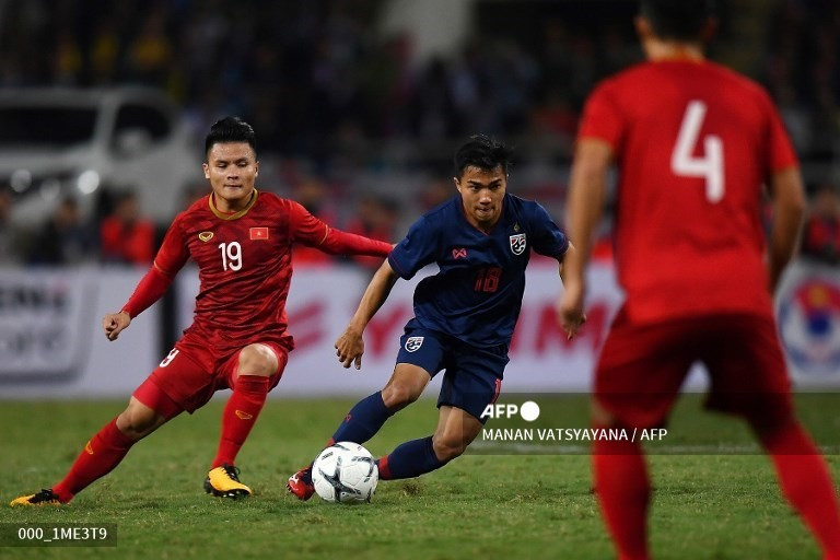 Tuyển Việt Nam và Thái Lan bất phân thắng bại ở vòng loại World Cup 2022. Ảnh: Sơn Tùng