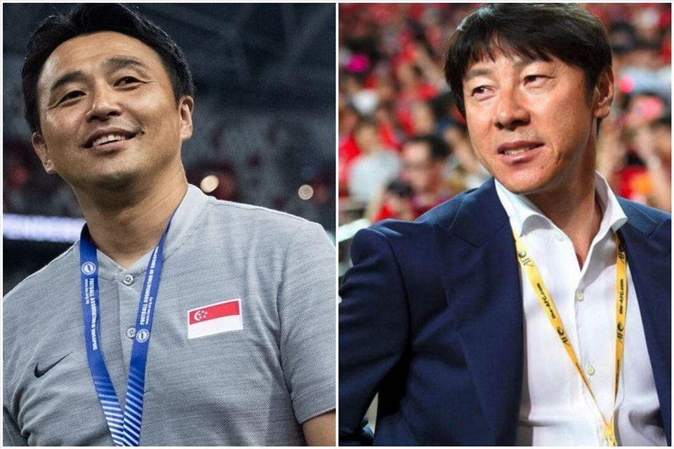 2 huấn luyện viên Tatsuma Yoshida và Shin Tae-yong sẽ có màn đấu trí đầu tiên tại AFF Cup 2020, với trận bán kết lượt đi. Ảnh: AFF
