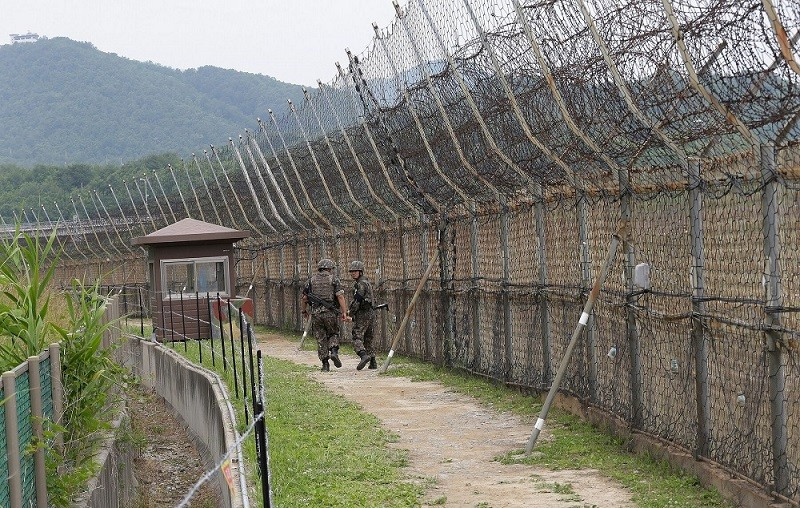 (01.03) Khu vực biên giới Hàn Quốc-Triều Tiên được canh phòng cẩn mật với nhiều công nghệ giám sát hiện đại. (Nguồn: Yonhap)