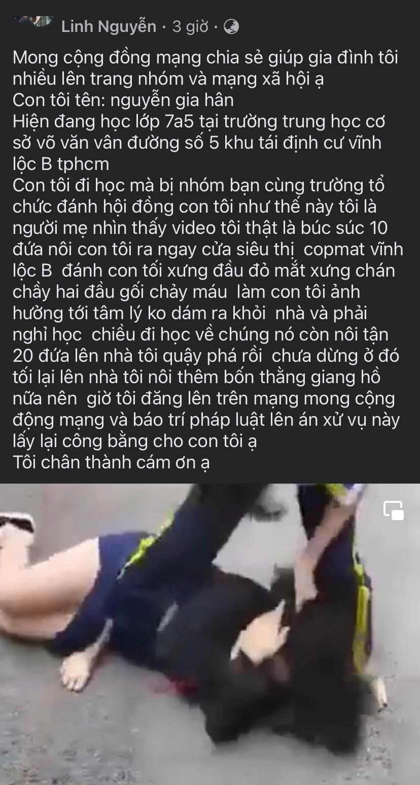 Đám bạn lao vào đánh hội đồng nữ sinh lớp 7, phụ huynh phải lên mạng kêu cứu - 1