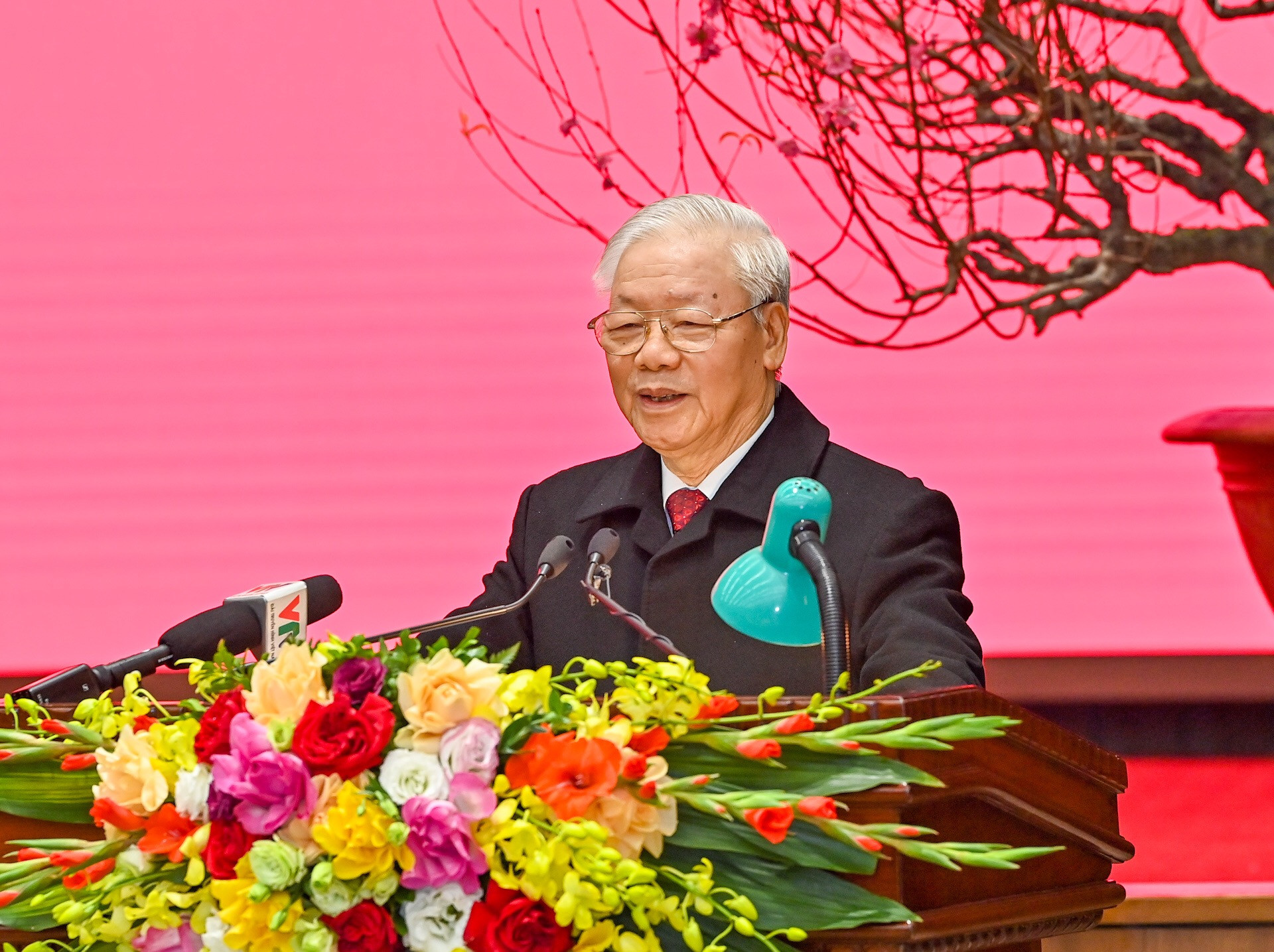 Tổng Bí thư Nguyễn Phú Trọng chúc Tết Đảng bộ, chính quyền, quân và dân Thủ đô - Ảnh 1.