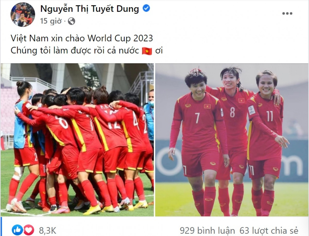 Nguyễn Thị Tuyết Dung gửi lời chào tới World Cup, tiền vệ này là người kiến tạo cho Chương Thị Kiều đánh đầu mở tỷ số trước Đài Bắc Trung Hoa với pha đá phạt góc sở trường. 