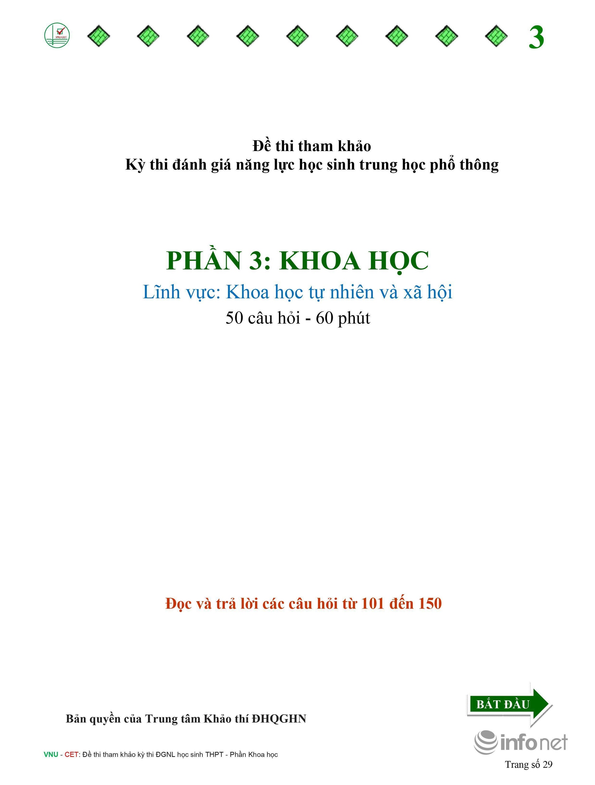 Trọn bộ đề tham khảo thi đánh giá năng lực ĐHQG Hà Nội 2022 với 150 câu hỏi