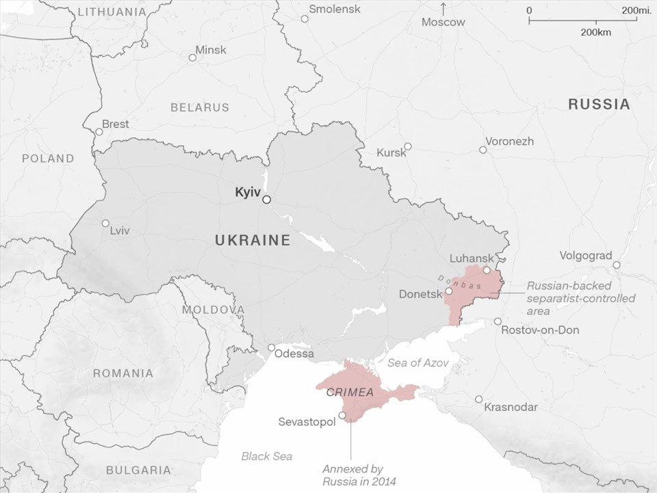 Crimea nằm dọc bờ biển phía bắc của Biển Đen. Ảnh: CNN/Viện Nghiên cứu Chiến tranh/Google Maps