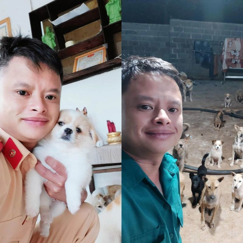  Anh Lê Hùng Dương đã cưu mang hàng trăm chú cún, bé mèo. (Ảnh: Tổ Quốc)