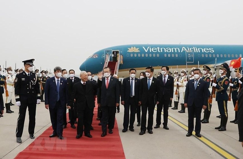 Tổng Bí thư Nguyễn Phú Trọng đã đến Bắc Kinh, bắt đầu chuyến thăm chính thức Trung Quốc ảnh 4