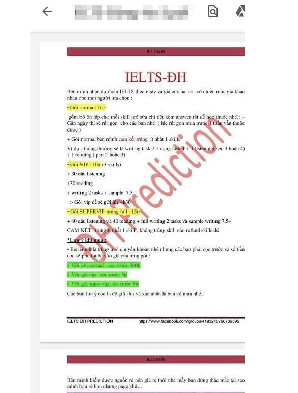 Công khai mua bán đề thi IELTS theo ngày: Cú lừa ngoạn mục ảnh 1