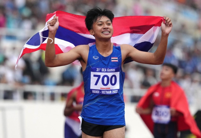 Chân chạy Puripol Boonson là niềm hy vọng vàng của đoàn thể thao Thái Lan tại SEA Games 32. Ảnh: AFP