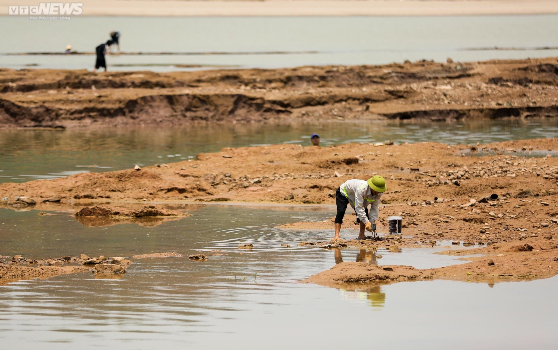 Sông Đà cạn trơ đáy: Người dân bất lực nhìn cá, hoa màu chết khô - 18