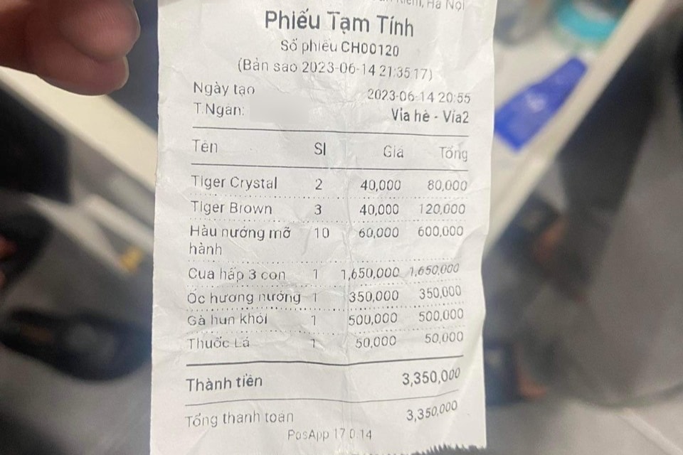 Bạn gái trên mạng gài rủ đi ăn, thanh niên Hà Nội trả hóa đơn 3 triệu - 2