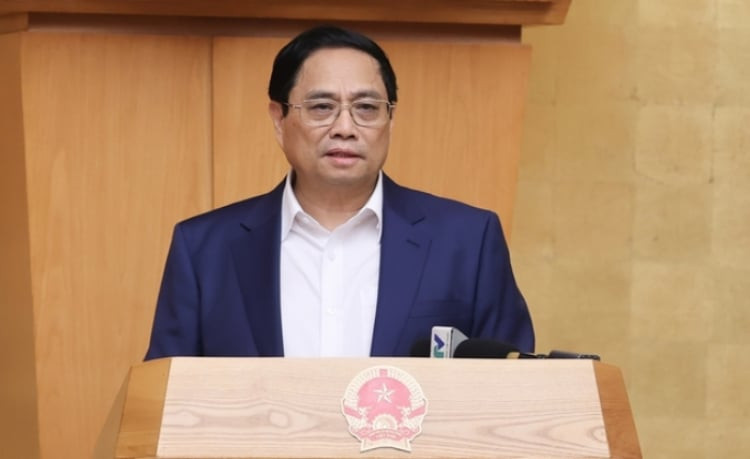 Thủ tướng Phạm Minh Chính phát biểu tại phiên họp. (Ảnh: VGP/Nhật Bắc).