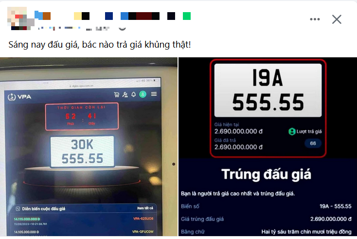 Nhiều thành viên trên các nhóm Facebook về xe bàn luận sôi nổi về quá trình đấu giá biển số xe (Ảnh chụp màn hình).
