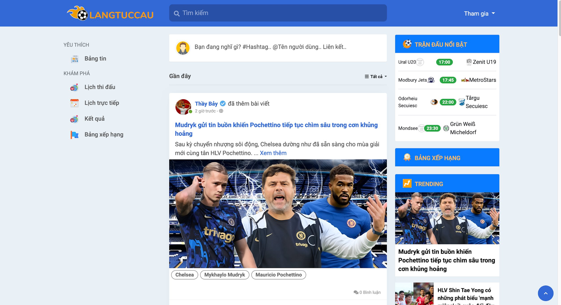 ‏LangTucCau.com - Nơi tình yêu bóng đá thăng hoa