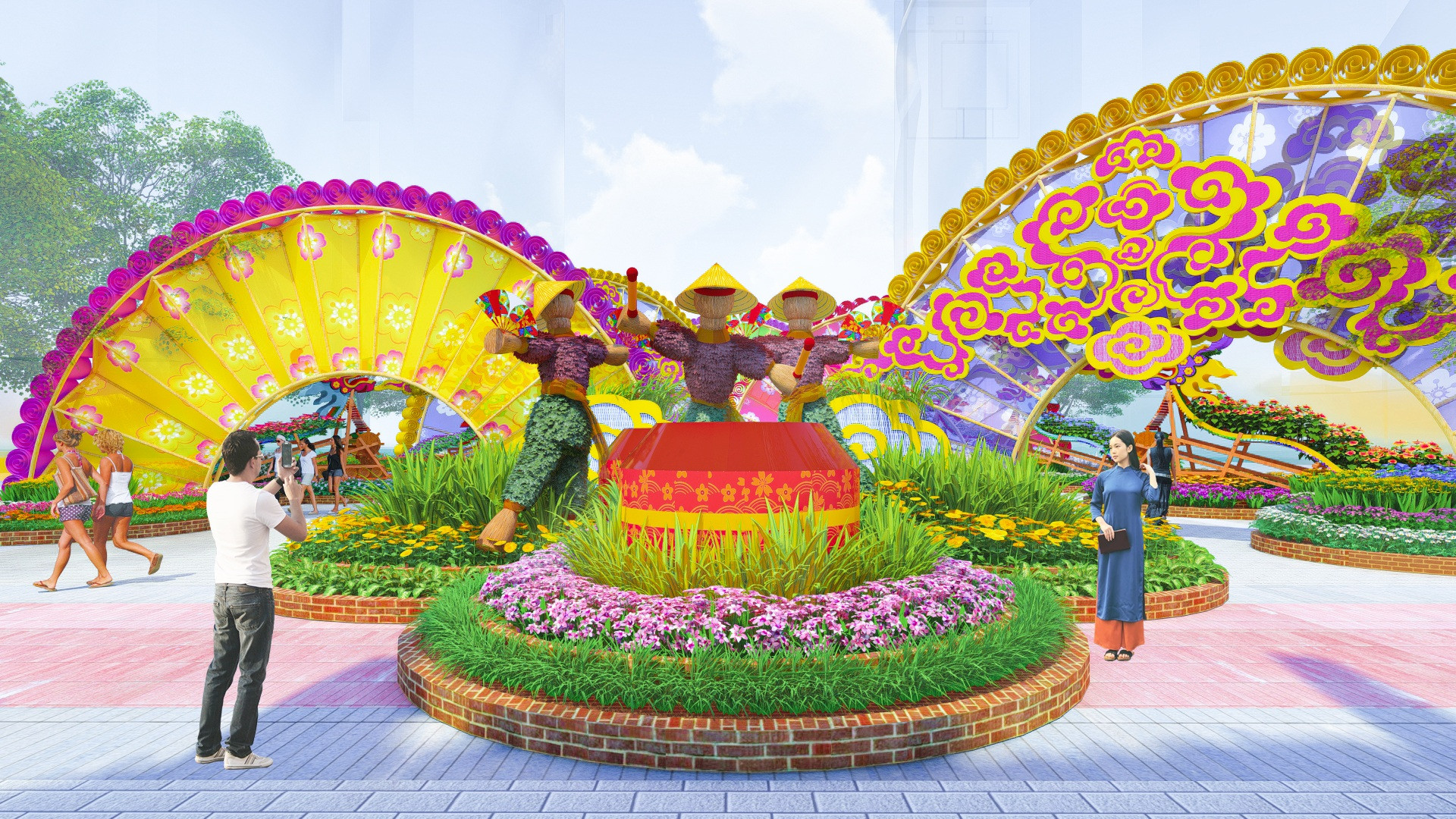 Lộ diện hình ảnh đường hoa phố đi bộ Nguyễn Huệ Tết Giáp Thìn 2024 - 9