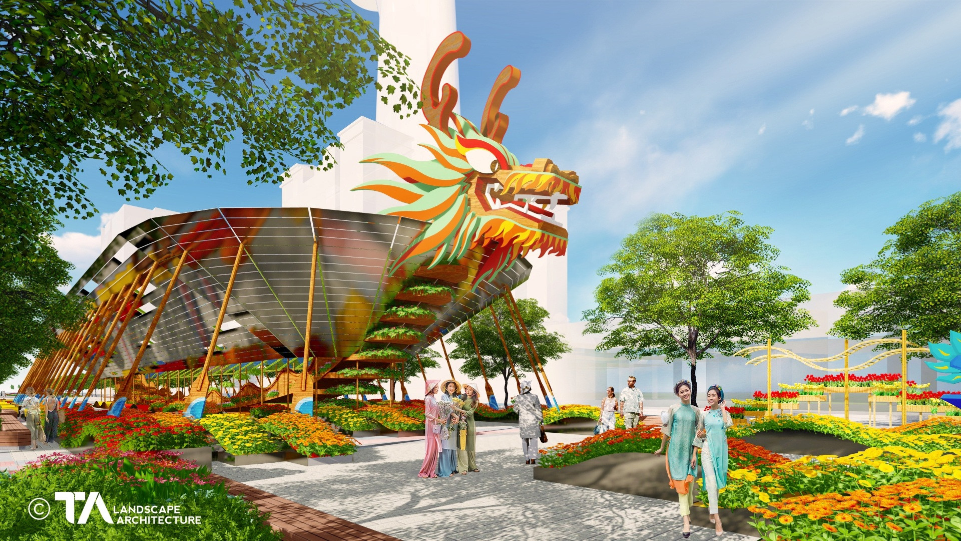 Lộ diện hình ảnh đường hoa phố đi bộ Nguyễn Huệ Tết Giáp Thìn 2024 - 5